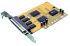 Sunix Serial Card - 4 Port RS232 4 ports, RS232, DB9M/DB25M connectors, PCI (3.3V/5V), 921.6 kbps, 128KB software FIFO, Plug and Play, Windows/Linux/DOS
